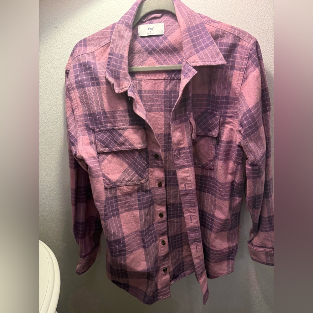Aritzia TNA Plaid Oversized button-up Flannel Shirt